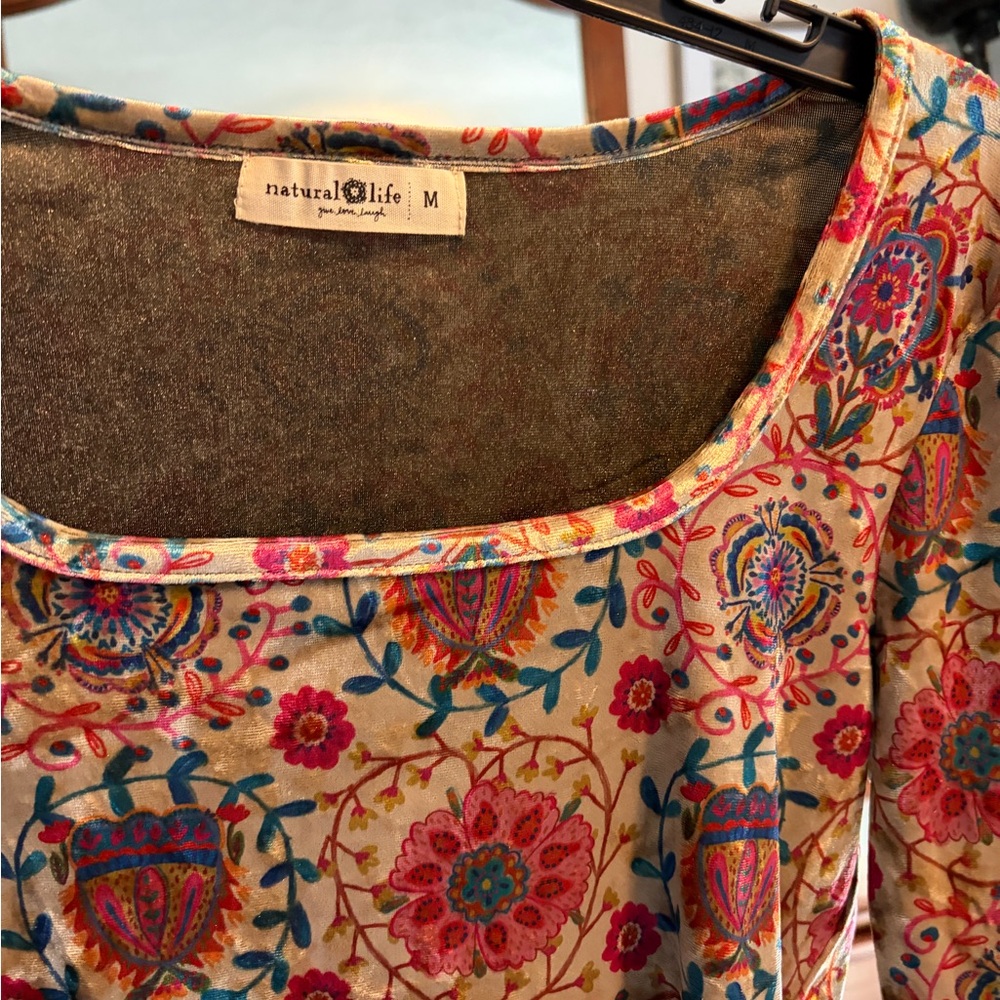 Natural Life Vibrant Floral Blouse